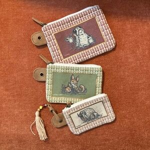Star Wars Galaxy’s Edge Creatures 3 Zippered Pouch Coin Purse Porg Loth Disney